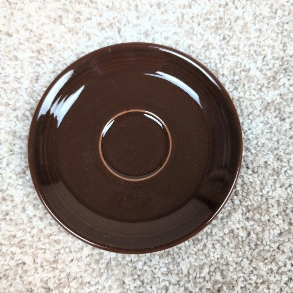 Fiesta Ceramic Chocolate Brown Saucer Replacement Dishware Vintage Collectible